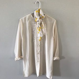 Dress silky white shirt